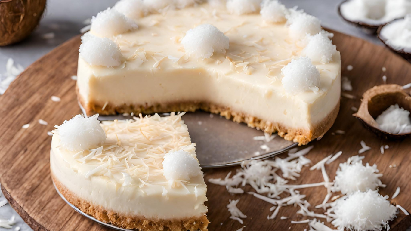 Tarta de Queso sin horno con galletas de Coco